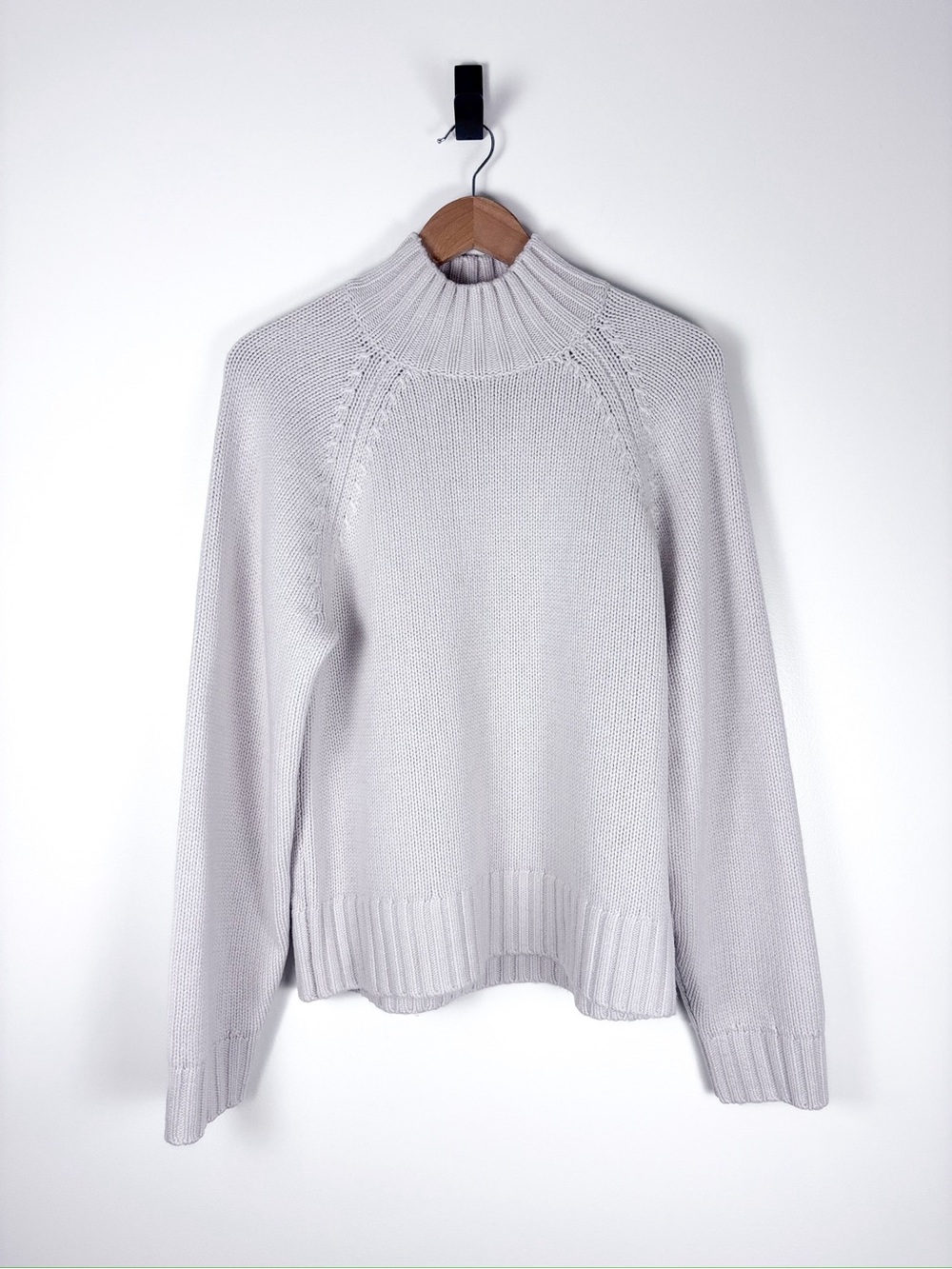 Eaves Revolve Cait Cream Wool Blend Chunky Knit Mock Neck Sweater Size XS - Picture 3 of 6